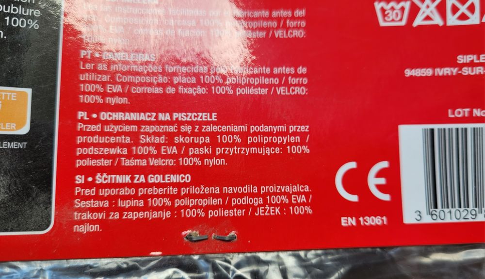 Ochraniacze na piszczele rozmiar L. Skorupa