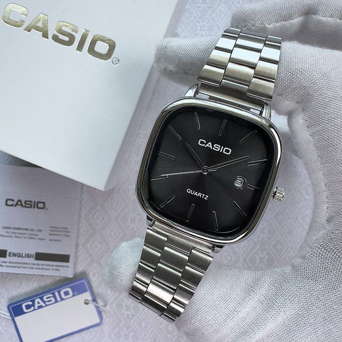 ГодинникCasio A168 ltp-e117 steel black з упакуванням