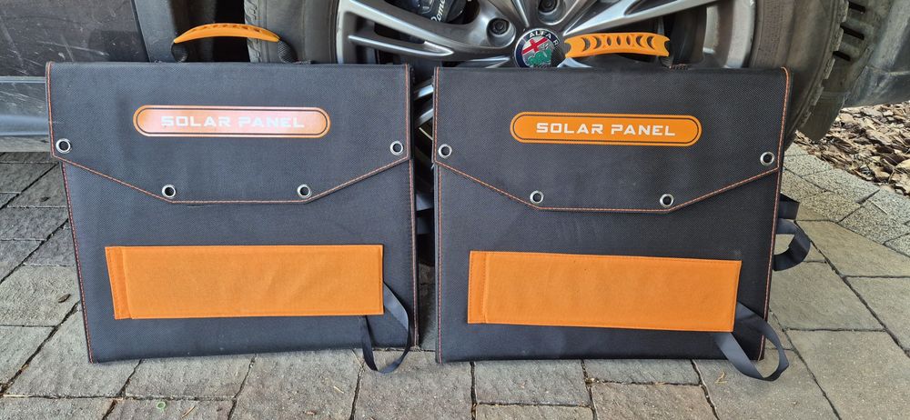 2× Przenośny panel solarny 100 W – składany, kamper, off‑grid