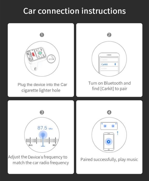 Bluetooth модулятор, fm модулятор, зарядка