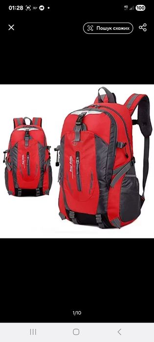 Новий рюкзак універсальний чорний/червоний