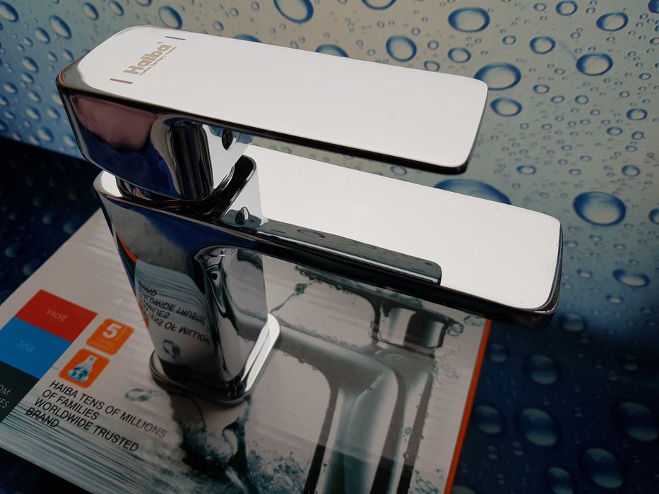 Смеситель змiшувач для умывальника Haiba Kubus 001 Латунь 100%