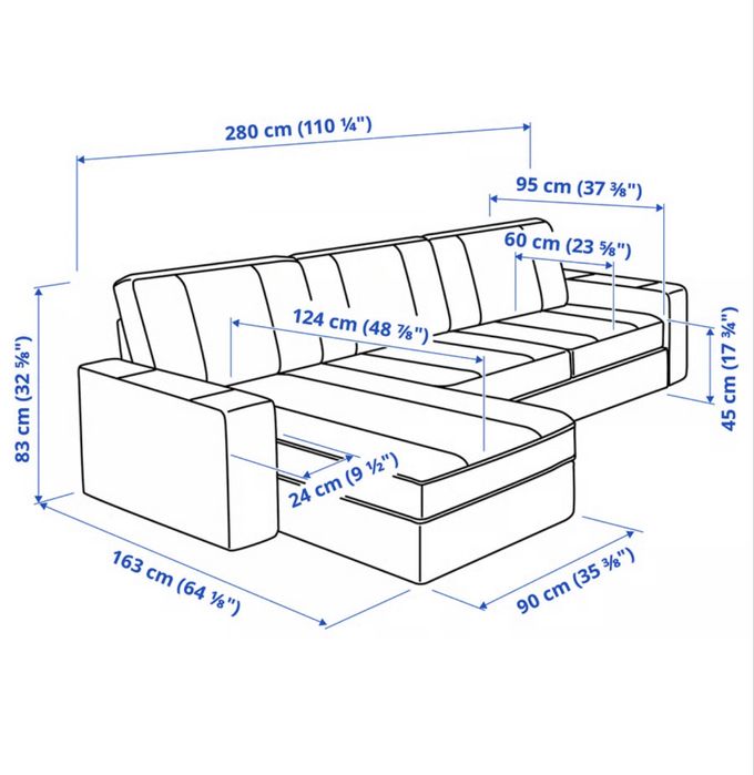 Sofa KIVIK com chaise longue