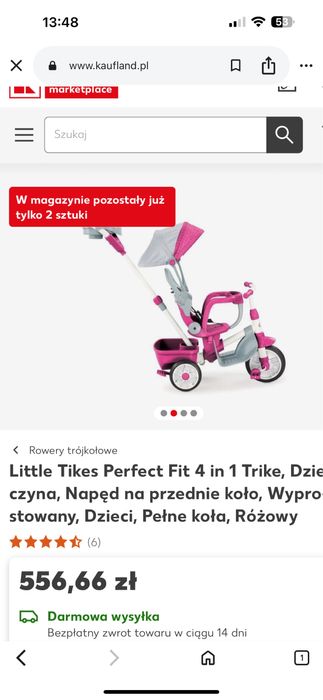 Rowerek trójkołowy Little Tikes dla dziewczynki