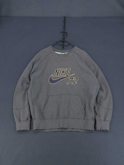 Nike 72 Vintage Crewneck Bluza Grafitowa Big Logo Haft XL boxy