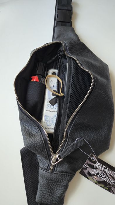 Сумка, бананка чорна унісекс