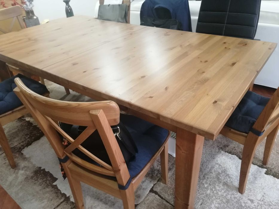 Conjunto de mesa de jantar e 6 cadeiras IKEA