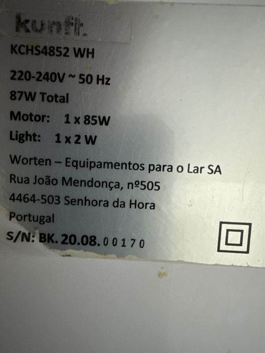 Exaustor kunft como novo