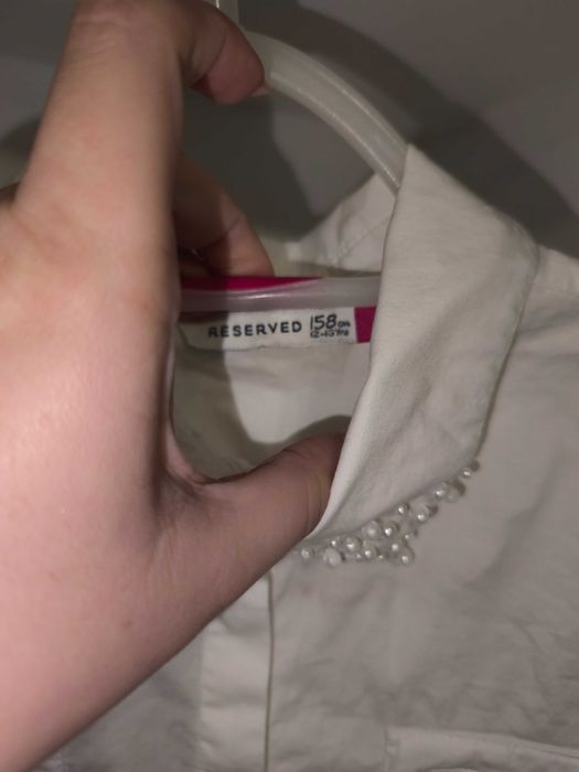 Koszula dziewczęca Reserved kołnierzyk z perełkami