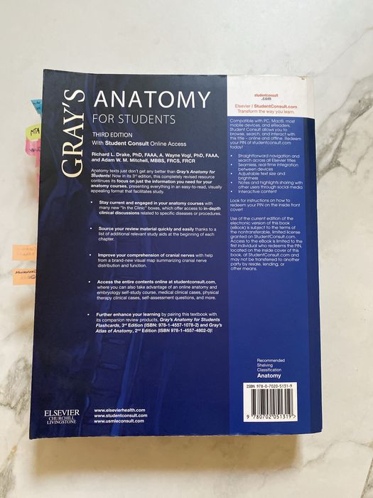 Livro técnico - Gray's Anatomy for Students 3rd Edition