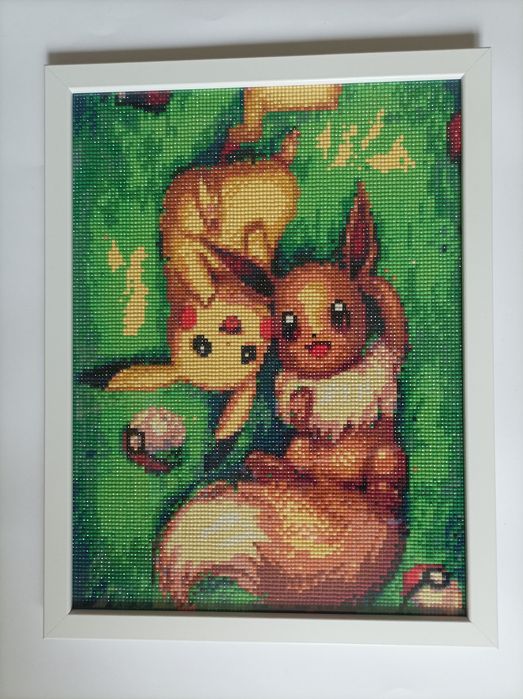 Haft diamentowy gotowy obrazek 30x40 cm Pokemony
