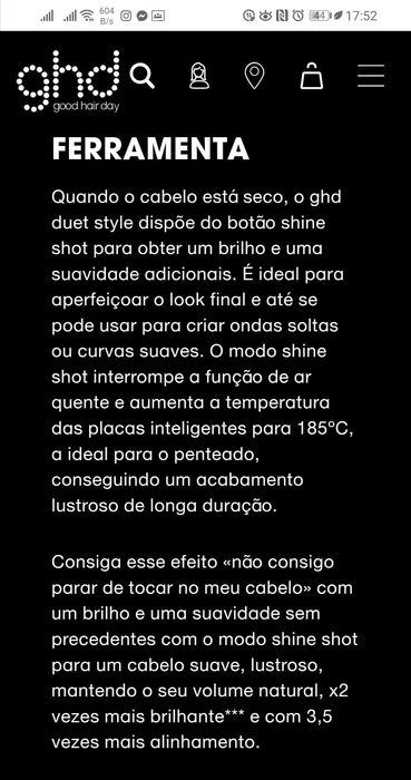 Prancha Ghd-coffret +óleo +estojo rígido de veludo preto o