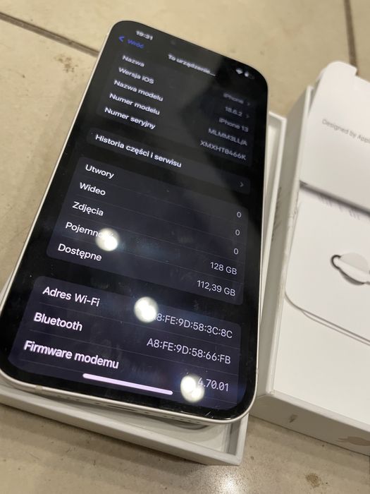 Iphone X biala perla 100% bateria