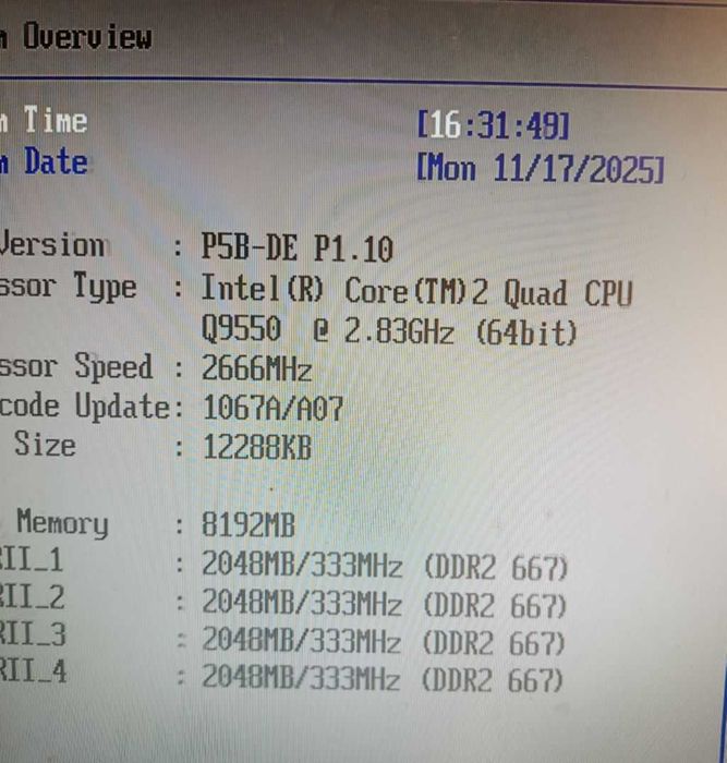 Płyta główna P5B-DE procesor Q9550 i pamięć 8GB DDR2