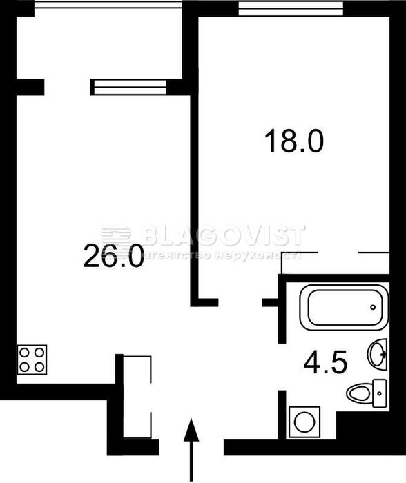 1-комнатная квартира по адресу ул. Бандеры Степана (площадь 49 м²) - Atlanta.ua - фото 9