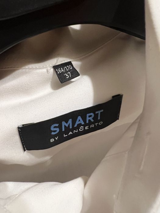 Piękna koszula na ślub wesele LANCERTO guziki spinki kołnierz łamany