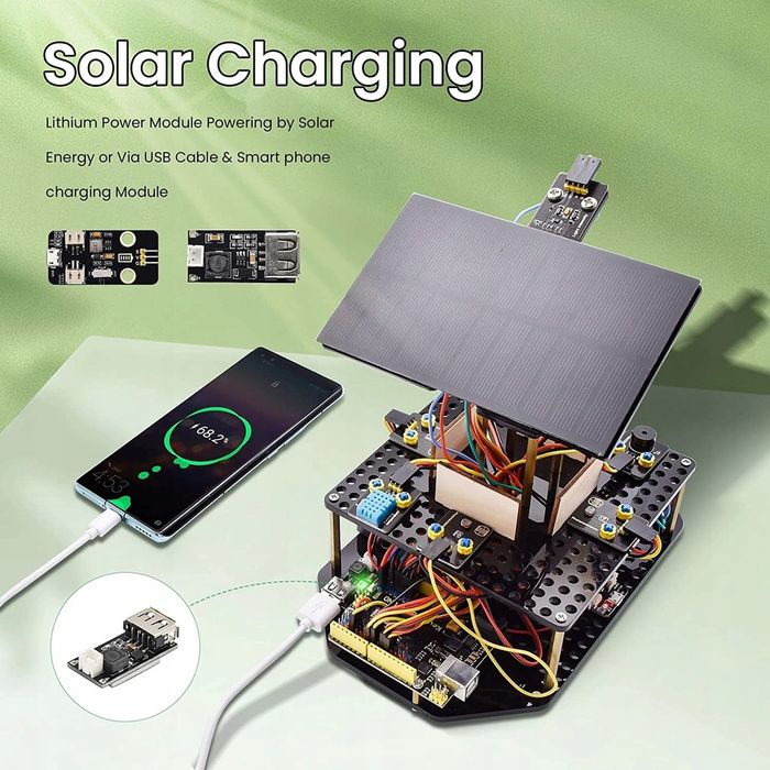 Arduino Smart SOLARNY Zestaw Startowy Do ŚLEDZENIA NAUKI EDUKACJI + Panel