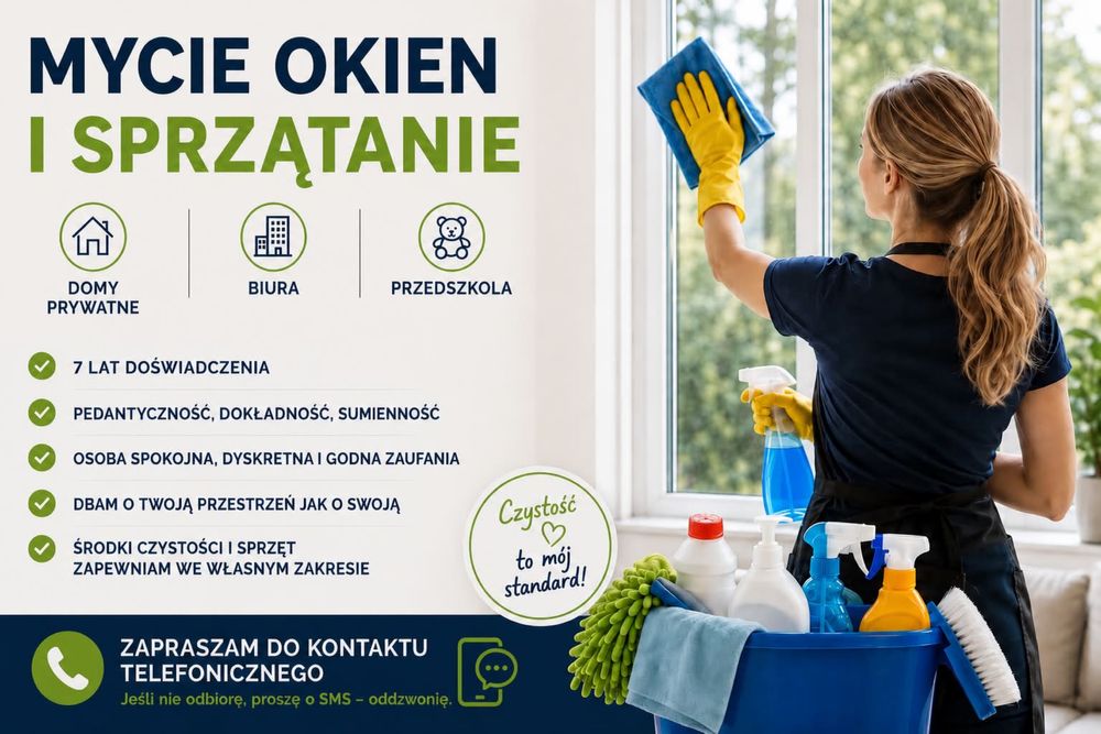 Mycie okien/ sprzatanie Wieliczka, Kraków i okolice