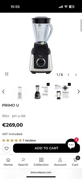 Професійний блендер bianco di puro primo