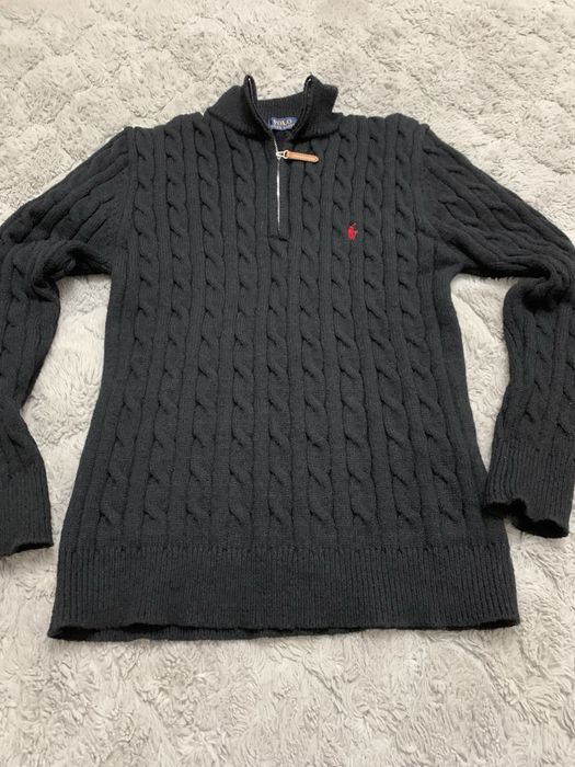 Sweter Polo Ralph Lauren czarny z zamkiem rozmiar M