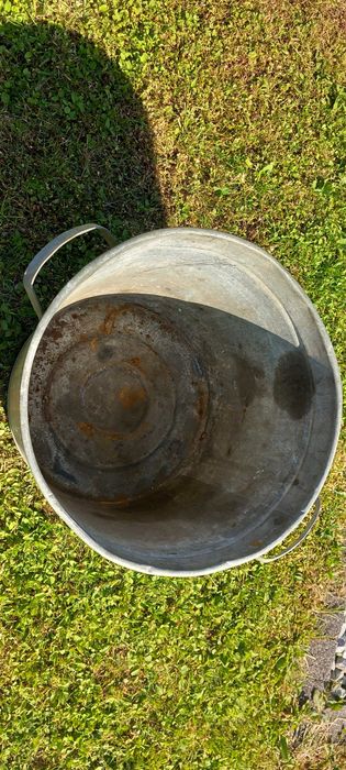 Duży cynkowany garnek donica do dekoracji