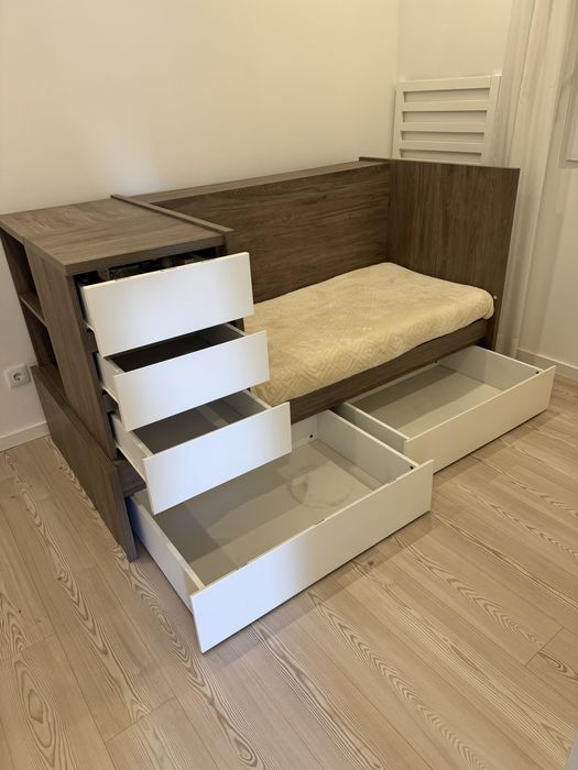Cama evolutiva Trama combi + Colchão Care, com muito pouco uso