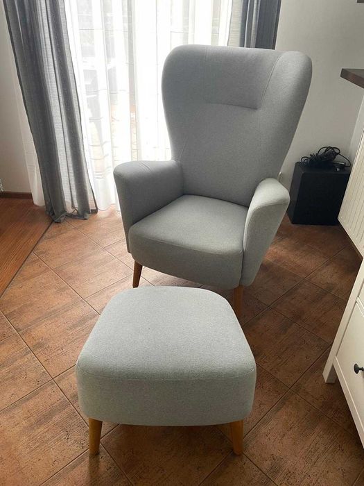 Fotel uszak Next + podnóżek Agata Meble