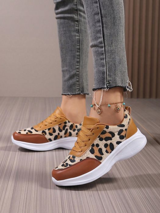 Buty Damskie Sneakersy W Panterkę Sznurowane Shein Eur 37