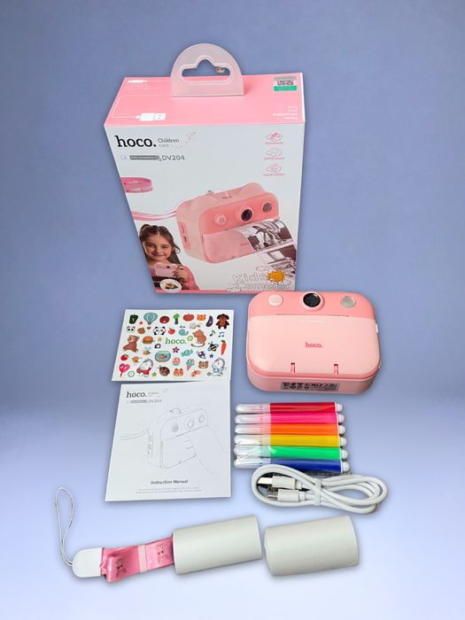 КРАЩА ЯКІСТЬ, Дитячий фотоапарат миттєвого друку Hoco, міні принтер