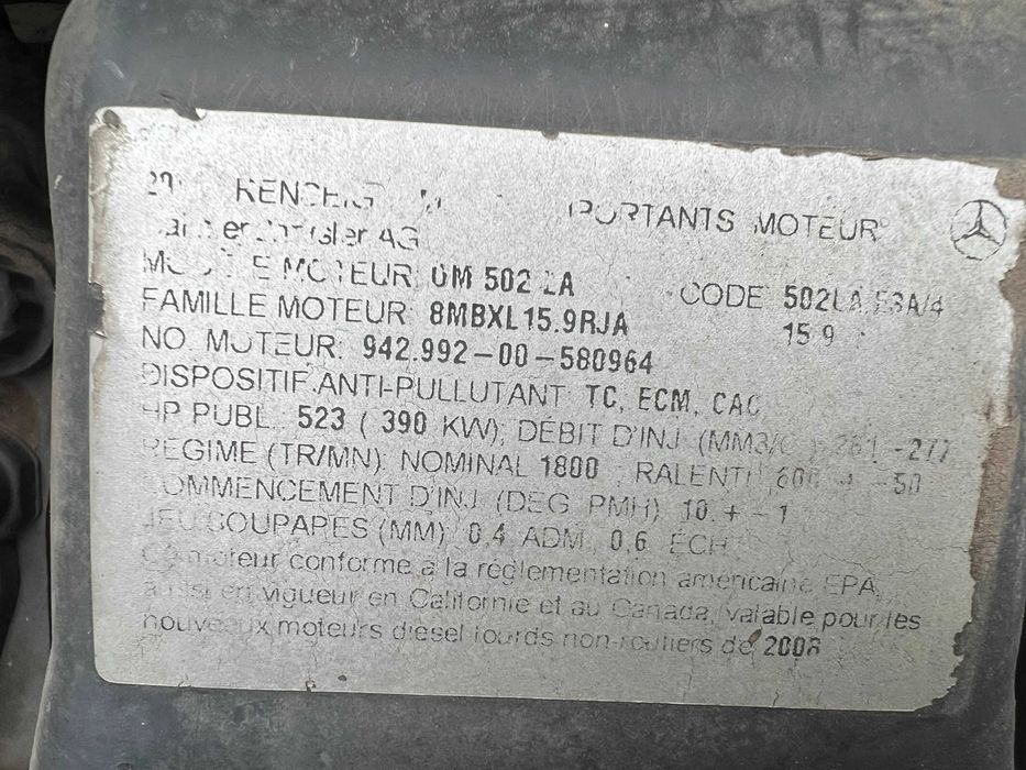 Claas Lexion двигун Mercedes-Benz OM 502 LA