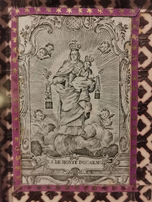 Registo religioso alusivo a Nossa Senhora de Monte do Carmo
