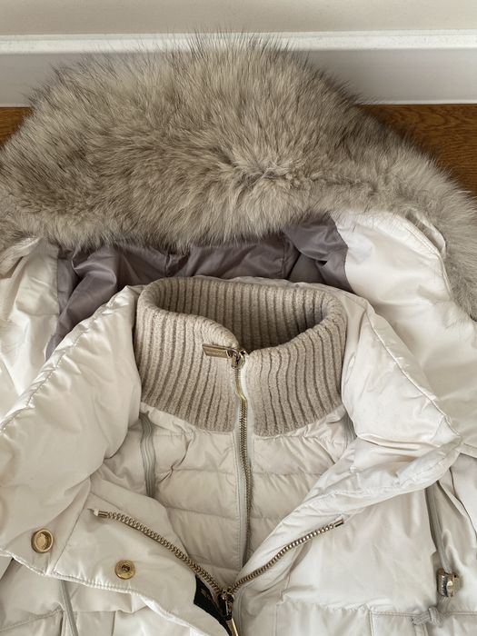 Куртка теплая удлиненная белая производство Италия