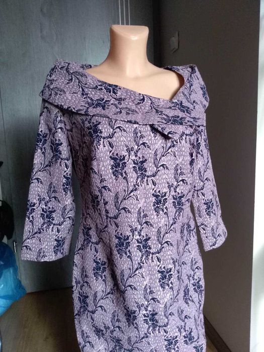 Sukienka różowo granatowa