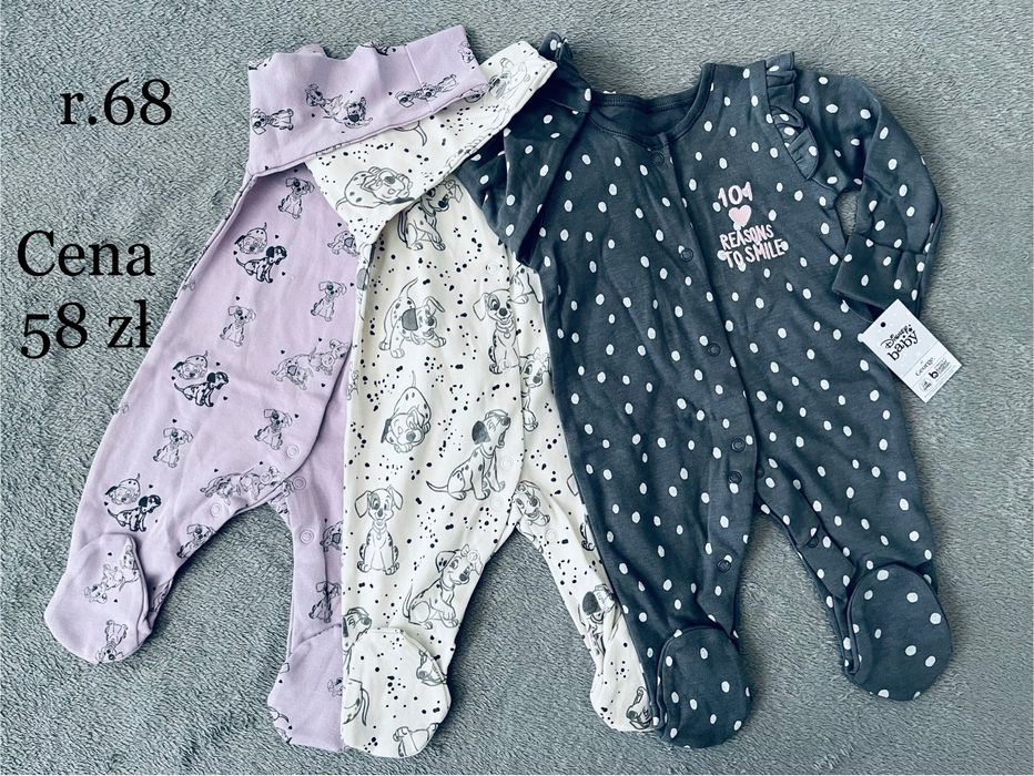 Pajacyki 3-pak, rozm 68 Disney/George