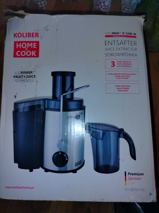 Sokowirówka Koliber Home & Cook X 1200 W. Dwa biegi. Duża moc.