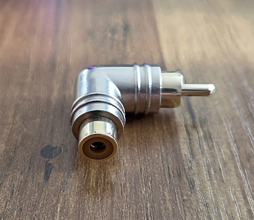 Nowy Adapter Kątowy RCA (Cinch) 90° / Złączka Wtyk-Gniazdo