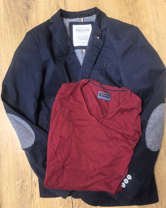 Marynarka i czerwony sweter Reserved rozm S