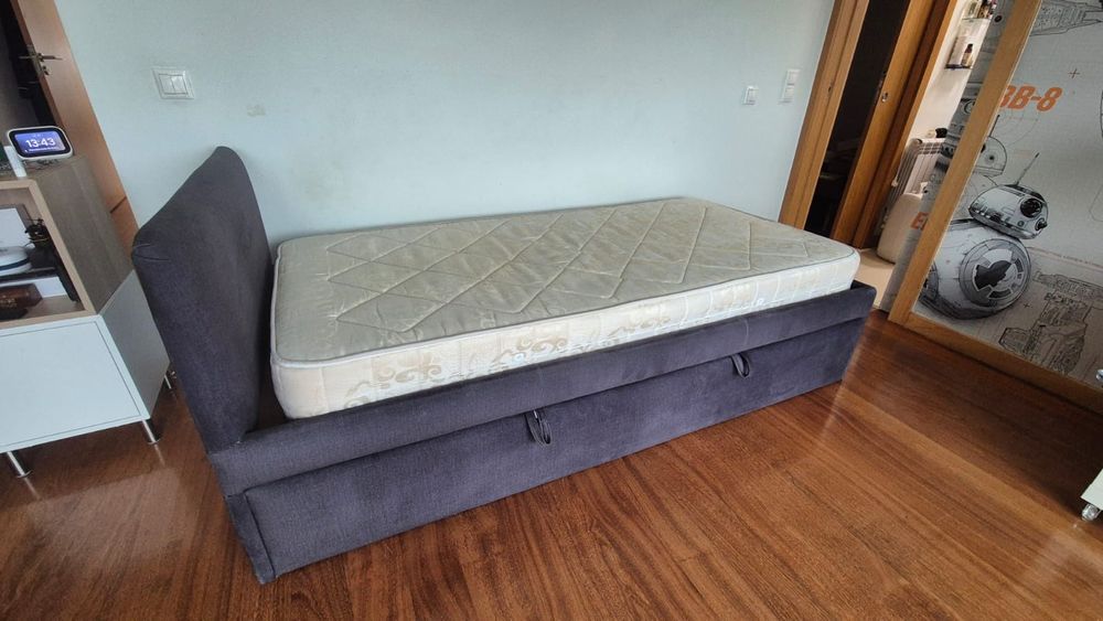 Cama solteiro dupla gavetão