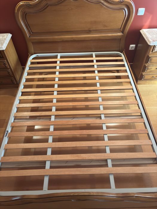 Conjunto Quarto Completo Madeira Maciça + Cama 140x190 - Colchão Novo