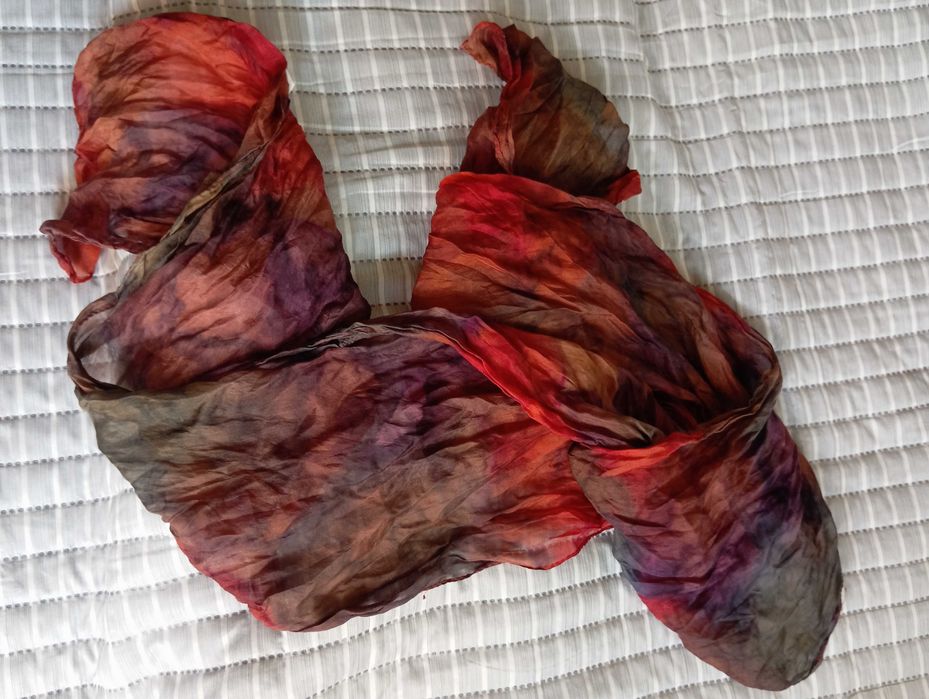 Jedwabny wąski szalik apaszka