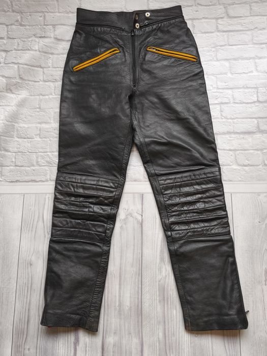 Кожаные штаны мото, байкерские штаны