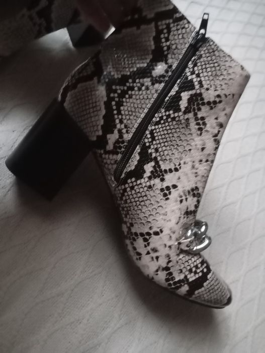 Miss Selfridge 41r NOWE botki skóra węża 27cm panterka