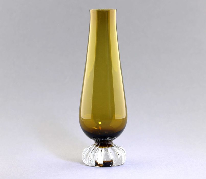 Wazon brązowy wys 21,5cm Borgstrom Aseda Glasbruk Szwecja