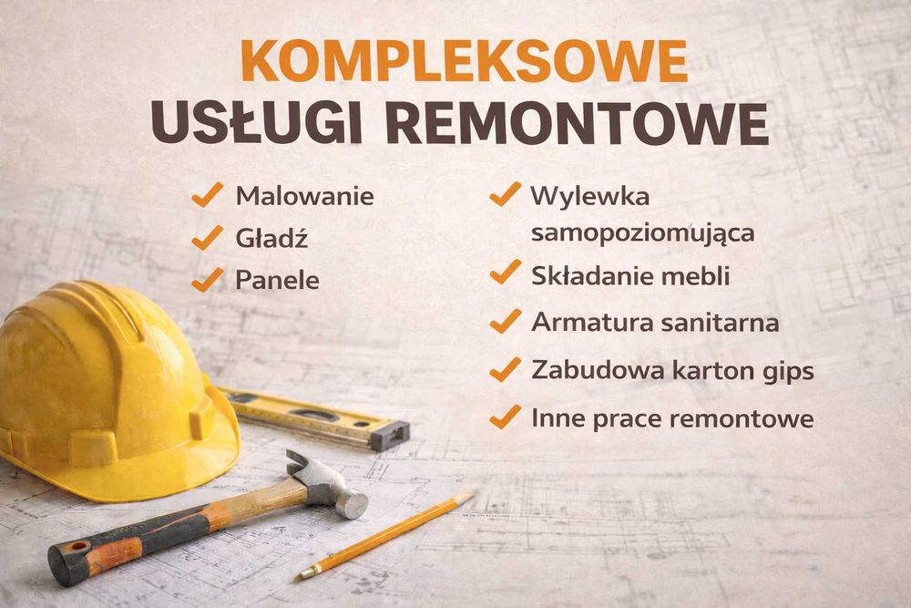 wykończenia wnętrz pod klucz, malowanie, panele, łazienki, remonty