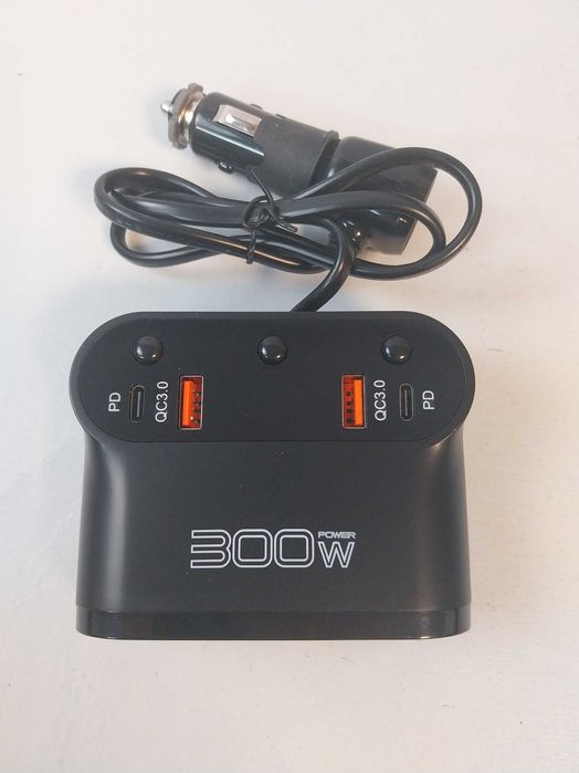 Gniazdo zapalniczki samochodowej 300W Qidoe 7 w 1 USB