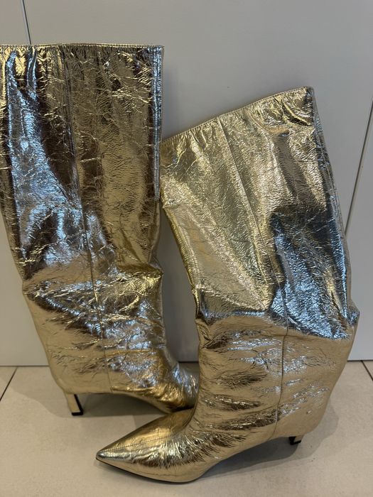 Чоботи золоті Zara