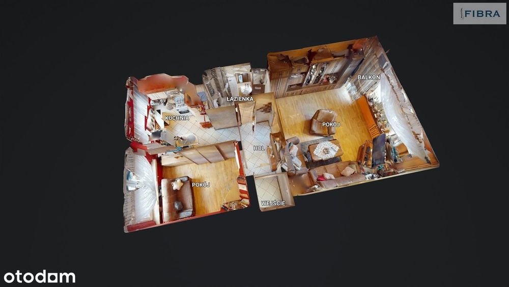 2 pokoje 44 m² | 1 piętro | centrum Pszowa| balkon