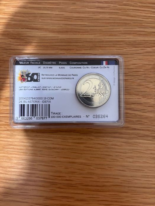Lote 3 Coincards 2€ França 2019 – 60 Anos de Astérix (Monnaie de Paris)