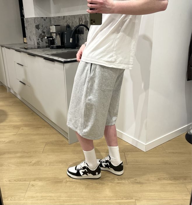 Широкі котонові шорти BAGGY LOOSE FIT sweatpants swetshorts широкие бегги шорты черные серые M L XL ultra baggy wide skater style cotton shorts