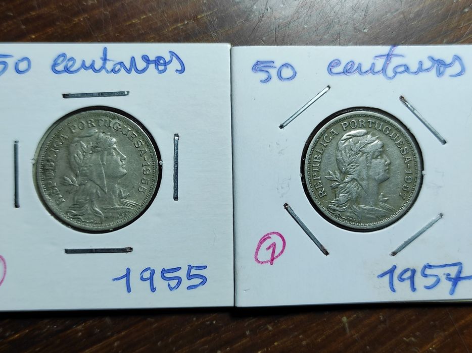 LOTE DE 6 MOEDAS 50 centavos de 1955, 57, 58, 59, 60 e 61.